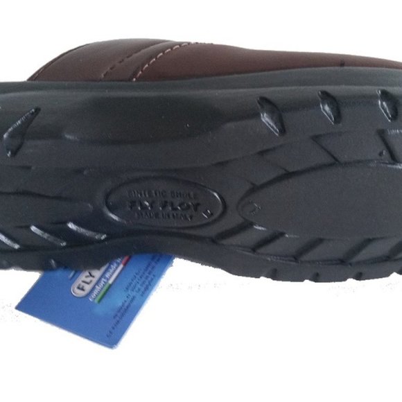 New Men's FlyFlot ROGER brown leather clogs - Picture 4 of 7